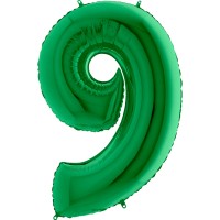 Цифра 9 зеленая