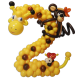 Цифра 2 из шаров желтый Жираф с обезьяной