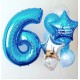 Фонтан из сине-голубых шаров с цифрой 6