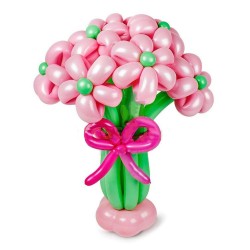 Букет шаров розовых ромашек из пастельных шаров