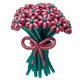 Букет бордово-зеленых ромашек из хромированных шаров для мамы
