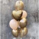 Фонтан из персиковых и золотых шаров с золотым сердцем