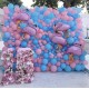 Фотозона-стена из розово-голубых шаров с Фламинго