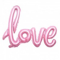 Фольгированная надпись Love розовая 104 см