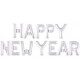 Фольгированная надпись Happy New Year серебряная