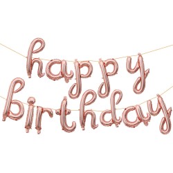 Фольгированная надпись happy birthday мини розовое золото