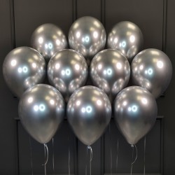 Воздушные шары серебряные хром