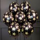 Воздушные шары черные с золотыми звездами матовые