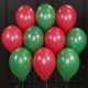 Воздушные красные и зеленые шары матовые