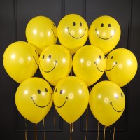 Воздушные шары желтые смайлики
