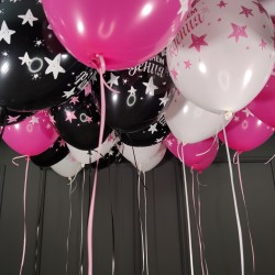Воздушные шары с Днем Рождения для женщины под потолок