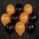 Воздушные черные и оранжевые шары матовые