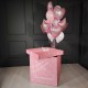 Набор из бело-розовых шаров с сердцами в розовой коробке