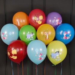 Воздушные разноцветные шары Винни пух и друзья