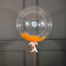 Кристальный шар Bubbles с оранжевыми перьями