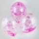 Облако прозрачных шаров с розовым конфетти