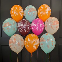 Воздушные разноцветные шары с мороженным