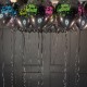 Воздушные черные шары С Днем рождения под потолок