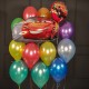 Композиция из разноцветных шаров металлик с Молнией Маккуин