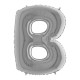 Фольгированная серебряная буква B