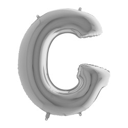 Фольгированная серебряная буква G, воздушный шар