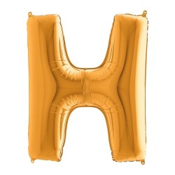 Фольгированная золотая буква H