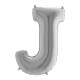 Фольгированная серебряная буква J, шары