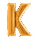 Фольгированная золотая буква K, шары