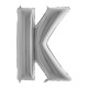 Фольгированная серебряная буква K