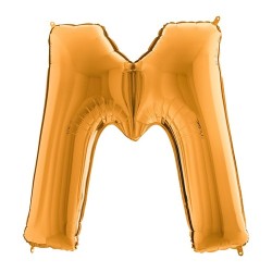 Фольгированная золотая буква M