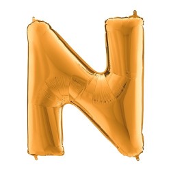 Фольгированная золотая буква N, на Новый год