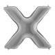 Фольгированная серебряная буква X