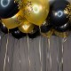 Воздушные черные и золотые шары С Днем рождения