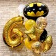 Фонтан из черно-золотых шаров с эмблемой Бэтмена и цифрой 6