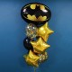 Фонтан из черных шаров со звездами и эмблемой Бэтмена