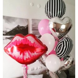 Воздушные шары для влюбленных с губами и фонтаном