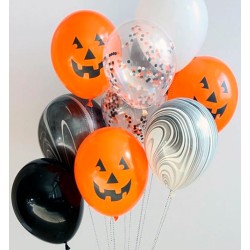 Воздушные шары на Хэллоуин с черно-белыми агатами