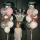 Набор шариков бело розовых с серебряной короной