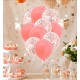 Воздушные шары на свадьбу нежно розовые с конфетти