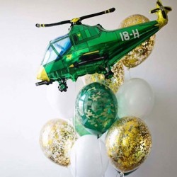Военные шары с вертолетом и конфетти