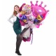 Букет для девушки на день рождения с розовой короной