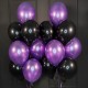 Воздушные черные и фиолетовые шары металлик под потолок