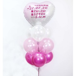 Букеты из шаров на выписку для девочки с метрикой