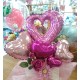 Букет из шаров на свадьбу из розовых сердец