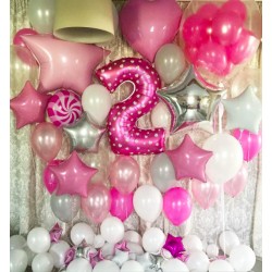 Оформление шарами на день рождения девочки 2 года