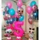Оформление шарами на день рождения девочки с куклами LOL