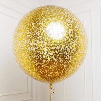 Большой прозрачный шар с золотым конфетти
