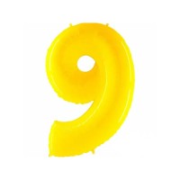 Цифра 9 желтая