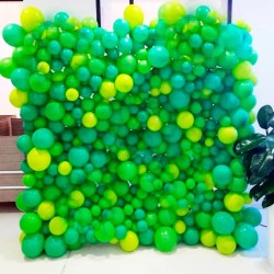 Стенка из зеленых шаров