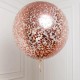 Большой прозрачный шар с конфетти розовое золото